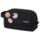 Пенал-органайзер HEIKKI (ХЕЙКИ) с ручкой, значки, 2 отделения, откидная планка, 22x13х10 см, черный, 273599 за 598 ₽. Пеналы мягкие.  Доставка по РФ. Без переплат!