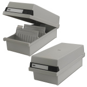 Картотека пластиковая ФОРМАТ А6 (148х105 мм) горизонтальная на 1300 карт, с крышкой, серая, HAN (Германия), НА956/11 за 8&nbsp;626 ₽. Картотеки настольные.  Доставка по РФ. Без переплат!