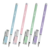 Ручка гелевая BRAUBERG "GEL ONE PASTEL", ЧЕРНАЯ, корпус ассорти, узел 0,5 мм, линия 0,35 мм, 144039 за 44 ₽. Ручки гелевые неавтоматические.  Доставка по РФ. Без переплат!