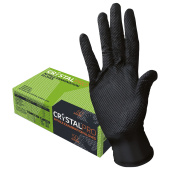 Перчатки нитриловые смотровые с текстурой CRYSTAL PRO, 25 пар (50 шт.), размер M (средний), черные, CR-BL-01 за 867 ₽. Перчатки медицинские.  Доставка по РФ. Без переплат!