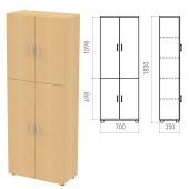 Шкаф закрытый "Канц", 700х350х1830 мм, цвет бук невский (КОМПЛЕКТ) за 14 277 ₽. Набор мебели "Канц".  Доставка по РФ. Без переплат!