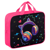 Папка на молнии с ручками BRAUBERG А4, 1 отделение, полиэстер, 80 мм, "Headphones", 273302 за 385 ₽. Папки-сумки с ручками.  Доставка по РФ. Без переплат!