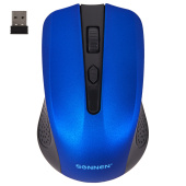 Мышь беспроводная SONNEN V99, USB, 1000/1200/1600 dpi, 4 кнопки, оптическая, синяя, 513530 за 397 ₽. Мыши беспроводные компьютерные.  Доставка по РФ. Без переплат!