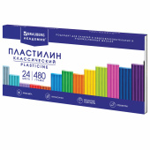 Пластилин классический BRAUBERG "АКАДЕМИЯ КЛАССИЧЕСКАЯ", 24 цвета, 480 г, СТЕК, ВЫСШЕЕ КАЧЕСТВО, 106424 за 247 ₽. Пластилин.  Доставка по РФ. Без переплат!