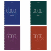 Тетрадь А4, 120 л., BRAUBERG, гребень, клетка, обложка твердая, "Good Luck", 404074 за 286 ₽. Тетради формата А4.  Доставка по РФ. Без переплат!