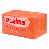 Салфетки бумажные 400 шт., 24х24 см, "Big Pack", оранжевые, 100% целлюлоза, LAIMA, 114729 за 274 ₽. Салфетки столовые.  Доставка по РФ. Без переплат!