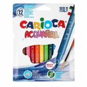Фломастеры акварельные CARIOCA (Италия) "Aquarell", 12 цветов, наконечник-кисть, смываемые, картонный конверт, 42747 за 427 ₽. Фломастеры классические.  Доставка по РФ. Без переплат!