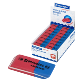 Ластик BRAUBERG "Assistant 80", 41х14х8 мм, красно-синий, прямоугольный, скошенные края, 221034 за 9 ₽. Ластики классические.  Доставка по РФ. Без переплат!