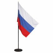Флаг России, 90х135 см, напольный с флагштоком, высота 2,25 м, оцинкованная сталь с полимерным покрытием за 3 324 ₽. Флаги и знамена.  Доставка по РФ. Без переплат!