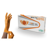 Перчатки нитриловые сверхпрочные с текстурой SFM MEGA TEX ORANGE, Германия, 25 пар (50 штук), размер M, ЧЗ, 4036534913208 за 693 ₽. Перчатки медицинские.  Доставка по РФ. Без переплат!