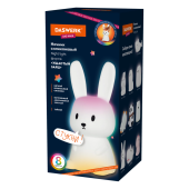 Ночник силиконовый LED "Ушастый Заяц" 94x92x202 мм, белый свет/RGB, таймер, USB, аккумулятор 1200 мАч, DASWERK (ДАСВЕРК), 238939 за 796 ₽. Светильники-ночники.  Доставка по РФ. Без переплат!