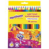 Карандаши цветные ЮНЛАНДИЯ "КАРНАВАЛ", 18 цветов, трехгранные, грифель 3 мм, 181685 за 203 ₽. Карандаши цветные.  Доставка по РФ. Без переплат!