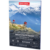 Фотобумага матовая, А4, 120 г/м2, односторонняя, 50 листов, BRAUBERG EXTRA, 364485 за 238 ₽. Фотобумага.  Доставка по РФ. Без переплат!