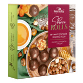 Конфеты-грильяж в шоколаде "Shoco Rolls" с фундуком, цукатами моркови и медом, 135 г, БЕРЕСТОВ А.С., УТ-00031672 за 667 ₽. Конфеты в коробках.  Доставка по РФ. Без переплат!