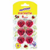 Магниты ЮНЛАНДИЯ 30 мм, НАБОР 6 шт., "БОЖЬЯ КОРОВКА", красные, 237476 за 62 ₽. Магниты для досок.  Доставка по РФ. Без переплат!