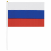 Флаг России ручной 20х30 см, без герба, с флагштоком, BRAUBERG/STAFF, 550181 за 43 ₽. Флаги и знамена.  Доставка по РФ. Без переплат!