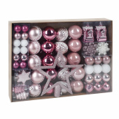 Шары новогодние ёлочные "Elegant Pink" 77 предметов, розовый/белый, ЗОЛОТАЯ СКАЗКА, 591715 за 3 300 ₽. Наборы украшений для ели.  Доставка по РФ. Без переплат!