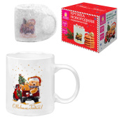 Кружка новогодняя 330 мл, "Мишка на машинке", 8х9,5 см, каменная керамика, ЗОЛОТАЯ СКАЗКА, 592543 за 273 ₽. Новогодние сувениры.  Доставка по РФ. Без переплат!
