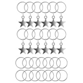 Колечки-пирсинг для волос 26 штук (12 со звездочками, 14 колечки), серебристый, MONTE VITA (МОНТЕ ВИТА), 457106 за 282 ₽. Заколки для волос.  Доставка по РФ. Без переплат!