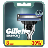 Сменные кассеты для бритья 8 шт., GILLETTE (Жиллет) "Mach3", для мужчин за 3&nbsp;752 ₽. Сменные кассеты, лезвия.  Доставка по РФ. Без переплат!