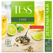 Чай TESS "Lime" зеленый с цедрой цитрусовых, 100 пакетиков в конвертах по 1,5 г, 2098-09 за 357 ₽. Чай пакетированный.  Доставка по РФ. Без переплат!