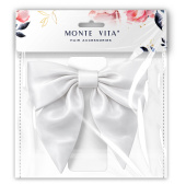 Бант для волос 17х7,5х15 см, на заколке, белый, MONTE VITA (МОНТЕ ВИТА), 458839 за 155 ₽. Банты для волос.  Доставка по РФ. Без переплат!