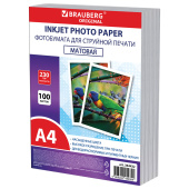 Фотобумага матовая, А4, 230 г/м2, односторонняя, 100 листов, ПАКЕТ, BRAUBERG ORIGINAL, 364432 за 626 ₽. Фотобумага.  Доставка по РФ. Без переплат!