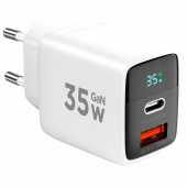 Зарядное устройство сетевое (220В) CABLEXPERT, дисплей, 35 Вт GaN, QC4/PD3, 1хUSB, 1хType-C, MP3A-PC-52 за 1 736 ₽. Зарядные устройства для портативной электроники.  Доставка по РФ. Без переплат!