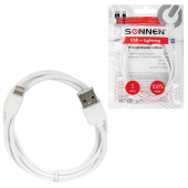 Кабель USB2.0 – Lightning, 1 м, SONNEN, медь, для передачи данных и зарядки, белый, 513559 за 129 ₽. Кабели USB - MicroUSB/Apple/Type-C.  Доставка по РФ. Без переплат!