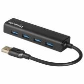 Хаб USB 3.0, 4 порта, черный, DEFENDER QUADRO EXPRESS, 83204 за 1&nbsp;043 ₽. Хабы (разветвители) USB.  Доставка по РФ. Без переплат!