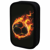 Пенал ЮНЛАНДИЯ, 3 отделения, картон с эффектом soft-touch, 19х11 см, "Fire ball", 273501 за 380 ₽. Пеналы каркасные.  Доставка по РФ. Без переплат!