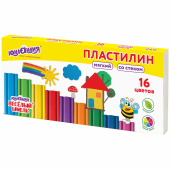Пластилин мягкий ЮНЛАНДИЯ "ВЕСЕЛЫЙ ШМЕЛЬ", 16 цветов, 240 г, СО СТЕКОМ, 106673 за 157 ₽. Пластилин.  Доставка по РФ. Без переплат!