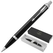 Ручка шариковая PARKER "IM Core Black Lacquer CT", черный глянцевый лак, детали хром, синяя, 1931665 за 2&nbsp;975 ₽. Ручки шариковые подарочные.  Доставка по РФ. Без переплат!