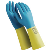 Перчатки латексно-неопреновые MANIPULA "Союз", хлопчатобумажное напыление, размер 8-8,5 (M), синие/желтые, LN-F-05 за 396 ₽. Перчатки для защиты от химических воздействий. Доставка по РФ. Без переплат!