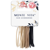 Резинка для волос НАБОР 16 шт., 0,15х14 см, чёрный, коричневый, бежевый, MONTE VITA (МОНТЕ ВИТА), 457036 за 52 ₽. Резинки для волос.  Доставка по РФ. Без переплат!