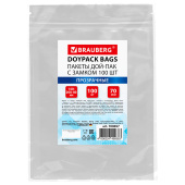Пакеты дой-пак с замком ZIP LOCK, прозрачные, 140х200 + 40 мм, КОМПЛЕКТ 100 штук, 70 мкм, BRAUBERG, 700697 за 636 ₽. Пакеты с замком "зиплок".  Доставка по РФ. Без переплат!