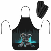 Накидка фартук с нарукавниками для труда ЮНЛАНДИЯ, 46х54 см, "Black Ninja", 271650 за 284 ₽. Фартуки для уроков труда.  Доставка по РФ. Без переплат!