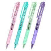 Ручка шариковая автоматическая с грипом BRAUBERG "CLASSIC PASTEL", СИНЯЯ, корпус ассорти, пишущий узел 0,5 мм, линия письма 0,35 мм, 144468 за 16 ₽. Ручки шариковые автоматические.  Доставка по РФ. Без переплат!