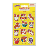 Наклейки зефирные "Корги", многоразовые, 10х15 см, ЮНЛАНДИЯ, 661791 за 81 ₽. Наклейки.  Доставка по РФ. Без переплат!