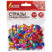 Стразы самоклеящиеся "Капля", 13х8 мм, 30 г, 5 цветов, ОСТРОВ СОКРОВИЩ, 661388 за 197 ₽. Стразы для творчества.  Доставка по РФ. Без переплат!