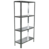 Стеллаж металлический BOOMHOUSE (БУМХАУС) 1500x750x300 мм, 4 полки, нагрузка на стеллаж до 120 кг, серебристый, 291418 за 2&nbsp;018 ₽. Стеллажи металлические универсальные.  Доставка по РФ. Без переплат!