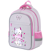 Рюкзак BRAUBERG FAVOUR, 2 отделения, 3 кармана, "Fluffy kittens", 40х29х15 см, 271417 за 2 561 ₽. Рюкзаки для начальной и средней школы.  Доставка по РФ. Без переплат!