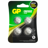 Батарейки литиевые GP Lithium CR2032 "таблетки, дисковые, кнопочные" КОМПЛЕКТ 4 шт., блистер, CR2032-2CRU4 за 367 ₽. Батарейки.  Доставка по РФ. Без переплат!