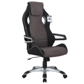 Кресло компьютерное BRABIX "Techno GM-002", ткань, черное/серое, вставки белые, 531815 за 17 259 ₽. Кресла игровые.  Доставка по РФ. Без переплат!