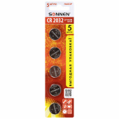 Батарейки литиевые SONNEN Lithium CR2032 "таблетки, дисковые, кнопочные" КОМПЛЕКТ 5 шт., блистер, 455504 за 84 ₽. Батарейки.  Доставка по РФ. Без переплат!