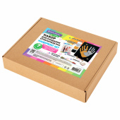 Набор отпечатки рук: холст 18х24 см, перламутр 3 цвета, кисть + сертификат и подставка В ПОДАРОК! BRAUBERG HOBBY, 192528 за 417 ₽. Наборы для художников.  Доставка по РФ. Без переплат!