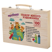 Набор ЮНОГО ХУДОЖНИКА "ANIMALS" для рисования и творчества в кейсе ЮНЛАНДИЯ, 100 предметов, 665675 за 1&nbsp;181 ₽. Наборы юного художника.  Доставка по РФ. Без переплат!