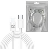 Кабель USB Type-C-Type-C, 60 Вт, белый, 2 м, DEFENDER F182, 87538 за 212 ₽. Кабели USB - MicroUSB/Apple/Type-C.  Доставка по РФ. Без переплат!