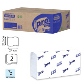 Полотенца бумажные 190 шт., PROtissue (H2) PREMIUM, 2-слойные, белые, КОМПЛЕКТ 21 пачка, 24х21,5 см, Z-сложение, С443 за 2&nbsp;916 ₽. Полотенца бумажные профессиональные.  Доставка по РФ. Без переплат!