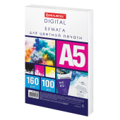 Бумага для цветной лазерной печати А5, ПЛОТНАЯ 160 г/м2, 100 л., BRAUBERG DIGITAL, 145% (CIE), 116408 за 195 ₽. Бумага для цветной лазерной печати.  Доставка по РФ. Без переплат!